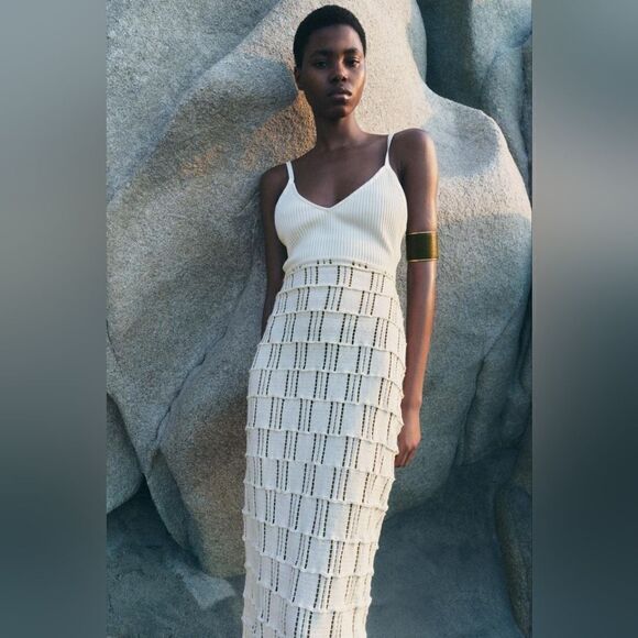 ZARA COMBINATION CROCHET DRESS - Picture 5 of 10